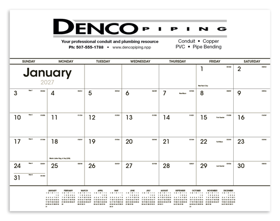 Triumph® Calendars Black & White Desk Pad