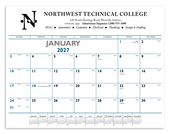 Triumph® Calendars Blue & Black Desk Pad