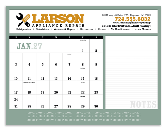 Triumph® Calendars Notes Desk Pad