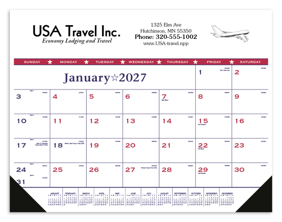 Triumph® Calendars Patriotic Desk Pad with Vinyl Corners