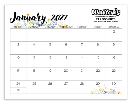 Triumph® Calendars Small Monthly Desk Pad - Floral