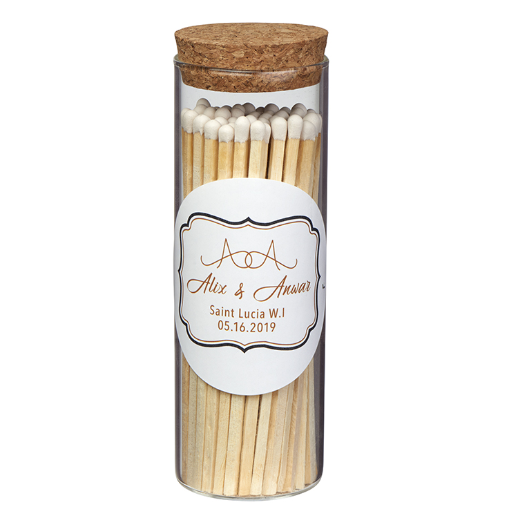Custom glass match jar