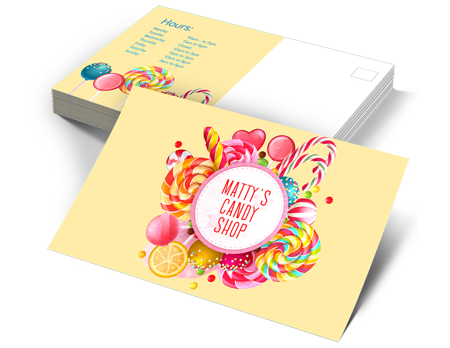 metallic postcards