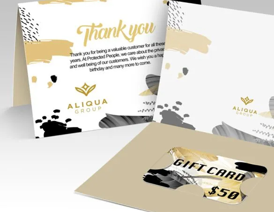 gift cards with slits