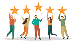 Happy customers reviewing Bargain Printing